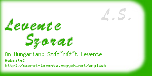 levente szorat business card