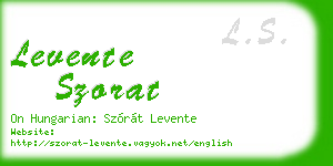 levente szorat business card